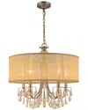 Crystorama Hampton 5-light Drum Shade Chandelier In Multicolor