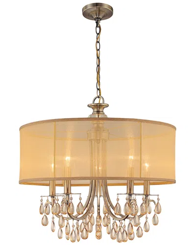 Crystorama Hampton 5-light Drum Shade Chandelier In Multicolor