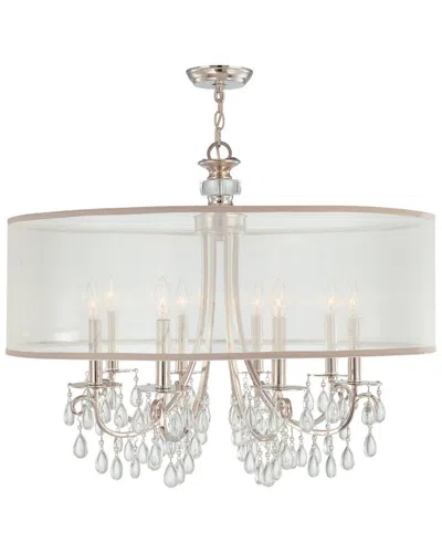 Crystorama Hampton 8-light Drum Shade Chandelier In Neutral