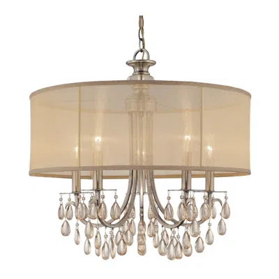 Crystorama Hampton Collection Antique Brass 24" Wide Chandelier In Multi