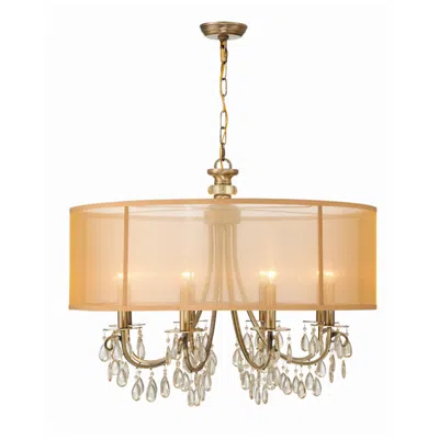 Crystorama Hampton Collection Antique Brass 32" Wide Large Chandelier In Multi