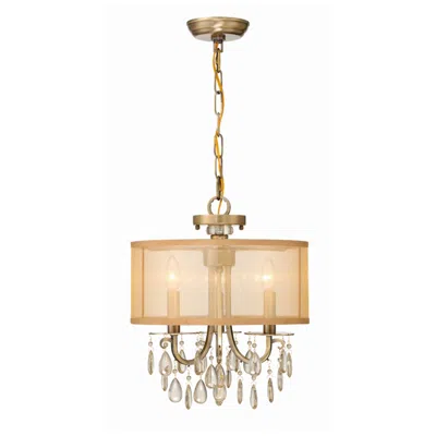 Crystorama Hampton Collection Brass 14" Wide Ceiling Light In Gold