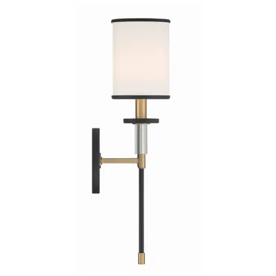 Crystorama Hatfield 18 1/2"h Black Forged And Vibrant Gold Wall Sconce
