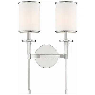 Crystorama Hatfield 18 1/2"h Polished Nickel 2-light Sconce In Silver