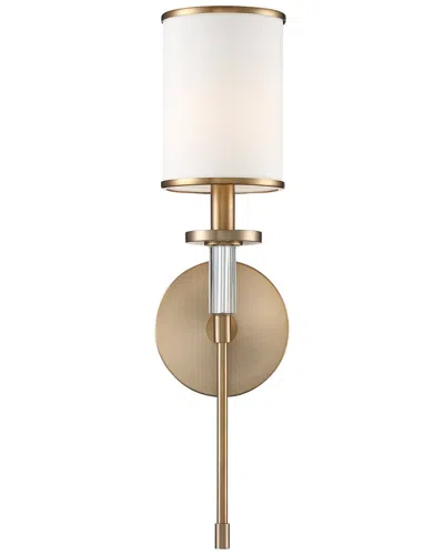 Crystorama Hatfield 1-light Vibrant Gold Wall Mount In White