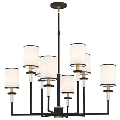 Crystorama Hatfield 33 1/4"w Black Forged 8-light Chandelier