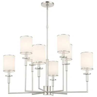 Crystorama Hatfield 33.25'' Polished Nickel Chandelier In Silver