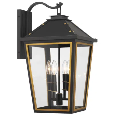 Crystorama Hawkins 22 1/2"h Black And Gold 4-light Outdoor Wall Light
