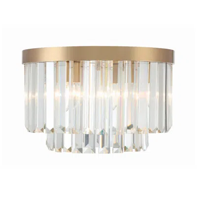 Crystorama Hayes 16" Wide Aged Brass Ceiling Light In Gold
