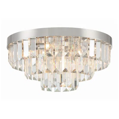 Crystorama Hayes 18" Wide Polished Nickel Crystal Ceiling Light In Silver
