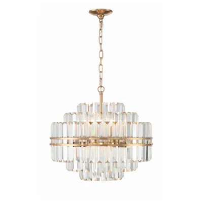 Crystorama Hayes 22" Wide Aged Brass Crystal Chandelier In Gold