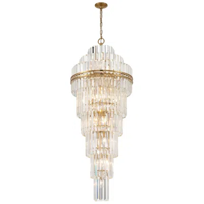 Crystorama Hayes 24" Wide Aged Brass Large Crystal Chandelier In Gold