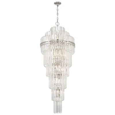 Crystorama Hayes 24" Wide Polished Nickel Crystal Tiered Chandelier In Silver