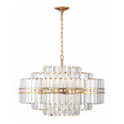 Crystorama Hayes 28" Wide Aged Brass Crystal Chandelier In Gold