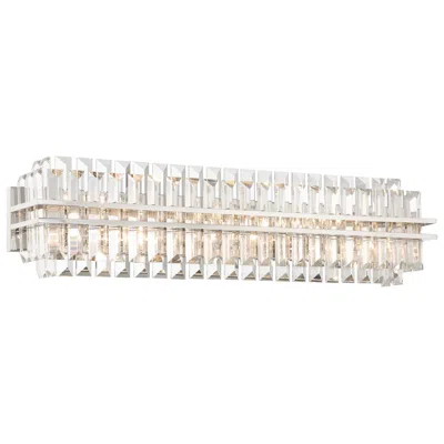 Crystorama Hayes 31 1/2" Wide Polished Nickel 6-light Bath Light In Silver