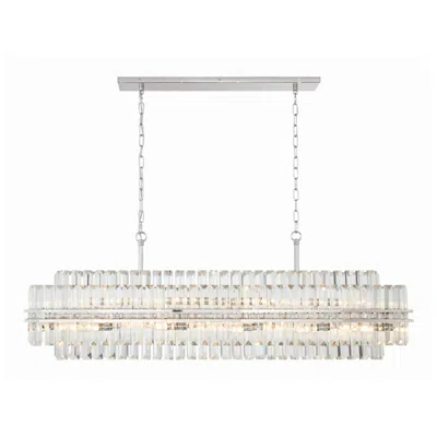 Crystorama Hayes 50" Wide Polished Nickel 16-light Linear Chandelier In Multi