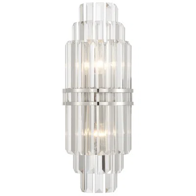 Crystorama Hayes 7.5'' Polished Nickel Sconce In Gray