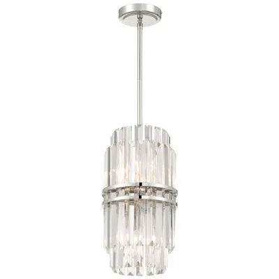 Crystorama Hayes 8" Wide Polished Nickel 4-light Mini Pendant Light In Gray