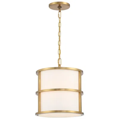 Crystorama Hulton 13" Wide Luxe Gold Drum Pendant Light