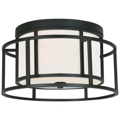 Crystorama Hulton 15" Wide Matte Black Ceiling Light