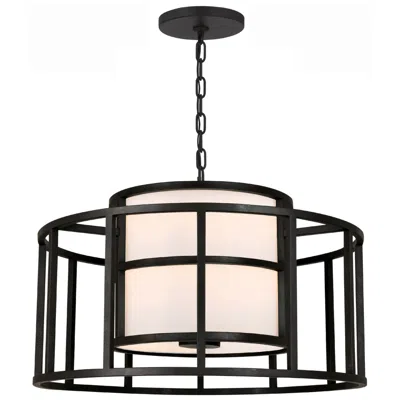 Crystorama Hulton 25" Wide Matte Black Pendant Light