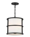 Crystorama Hulton 3 Light Matte Black Pendant In Black