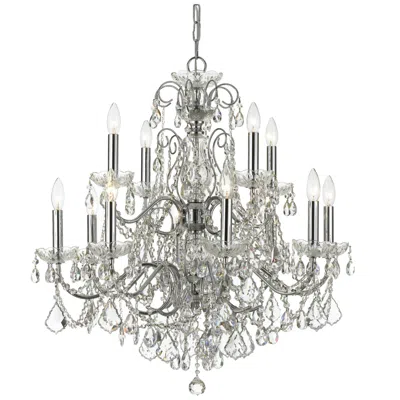 Crystorama Imperial 29 1/2" Wide Polished Chrome 12-light Chandelier In Silver