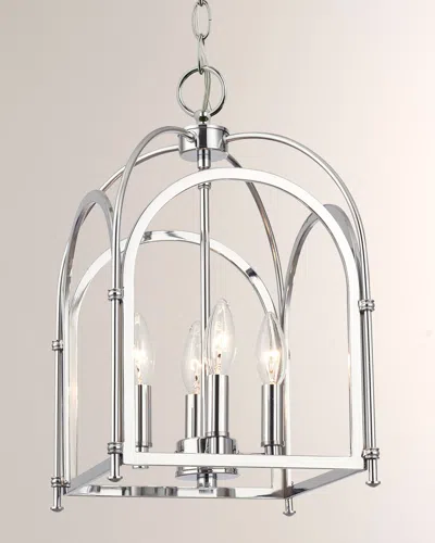 Crystorama Industrial 10" Arched Chrome Pendant In Metallic