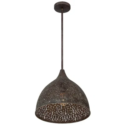 Crystorama Jasmine 14" Wide Forged Bronze Dome Pendant Light In Black
