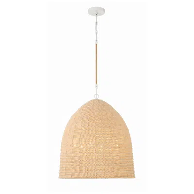 Crystorama Jasper 6 Light Matte White Chandelier In Brown
