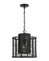 Crystorama Jayna 1 Light Matte Black Pendant In Black