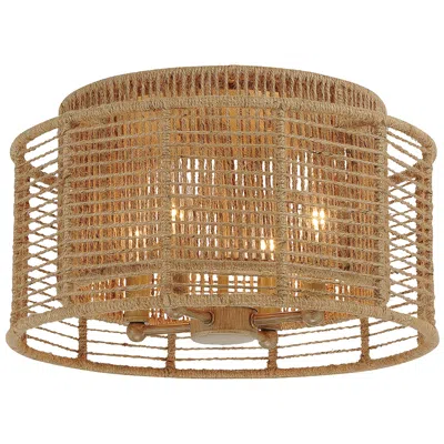 Crystorama Jayna 15"w Burnished Silver 4-light Ceiling Light In Gold