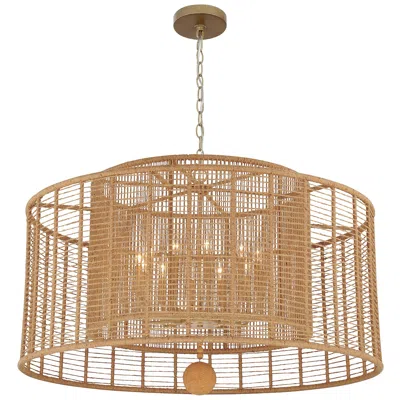 Crystorama Jayna 42 3/4" Wide Silver Natural Jute 12-light Modern Drum Chandelier In Gold