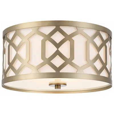 Crystorama Jennings 16 1/4" Wide Aged Brass Ceiling Light In Nude