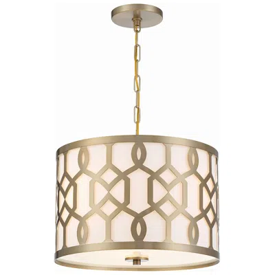 Crystorama Jennings 18 1/4" Wide Aged Brass Drum Pendant Light In Nude
