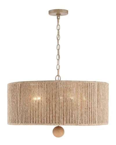 Crystorama Jessa 5 Light Burnished Silver Pendant In Brown