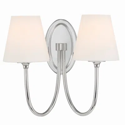 Crystorama Juno 13" High Polished Nickel 2-light Wall Sconce In Silver