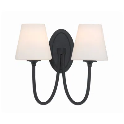 Crystorama Juno 15'' Black Forged Sconce