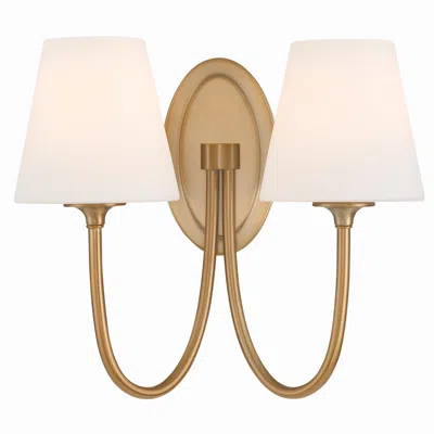 Crystorama Juno 15" High Vibrant Gold 2-light Wall Sconce