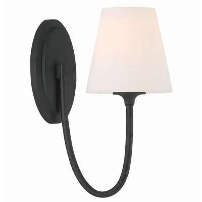 Crystorama Juno 6'' Black Forged Sconce