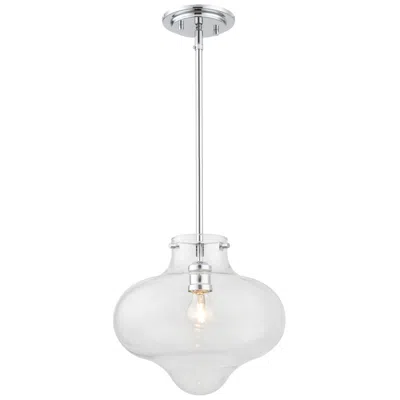 Crystorama Kai 12" Polished Chrome Pendant In Silver
