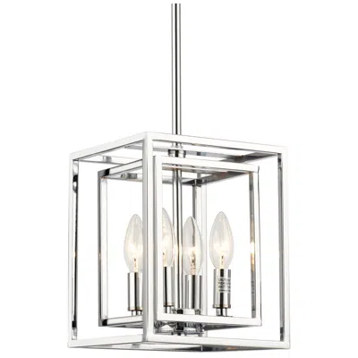 Crystorama Kai 8'' Polished Chrome Pendant In Silver