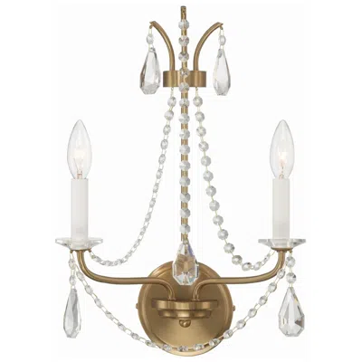 Crystorama Karrington 18 1/2" High Aged Brass 2-light Wall Sconce In Gold