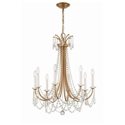 Crystorama Karrington 26" Wide Aged Brass 8-light Chandelier In Gold