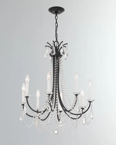 Crystorama Karrington 8-light Aged Brass Chandelier In Black