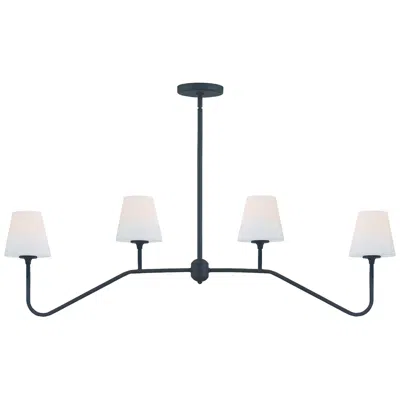Crystorama Keenan 48" Wide Black Forged 4-light Linear Chandelier