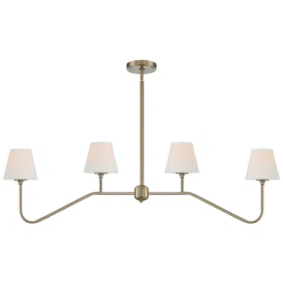 Crystorama Keenan 48" Wide Gold Arm 4-light Island Light Chandelier