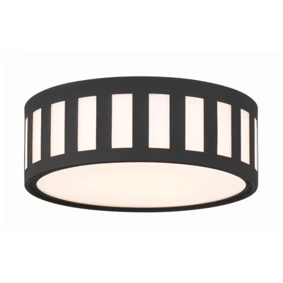 Crystorama Kendal 14'' Black Forged Flush Mount