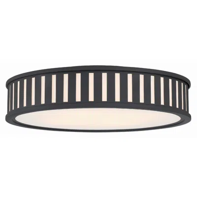 Crystorama Kendal 22 1/2"w Black Forged Drum Ceiling Light