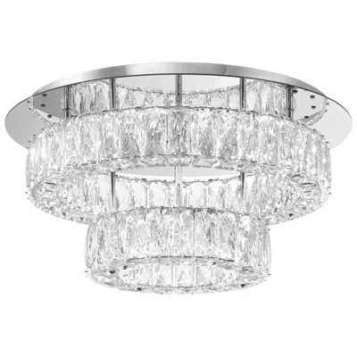Crystorama Kinsley 20'' Polished Chrome Flush Mount In Gray